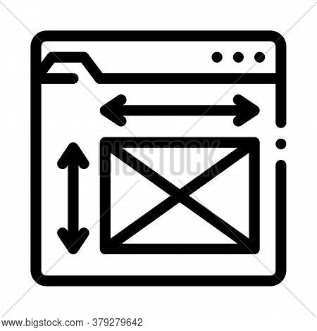 Front End Web Design Sizes Icon Vector. Front End Web Design Sizes Sign. Isolated Contour Symbol Ill