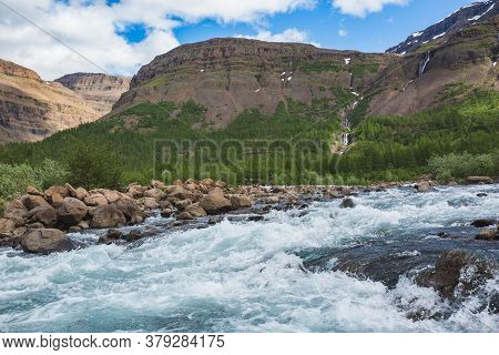 Hoisey River Gorge Of Putorana Plateau, Taimyr. Russia, Siberia