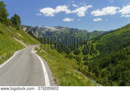 Mountain Landscape Along The Road To Crocedomini Pass, In The Brescia Province, Lombardy, Italy, At 