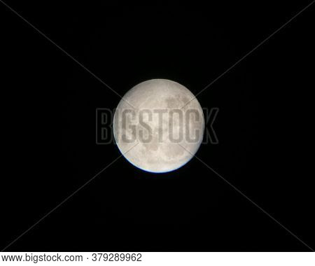 The Moon During The Full Moon On A Black Background. Full Moon Photo. Moon Through A Telescope - 35 