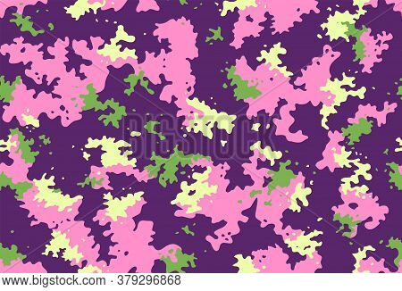 Camouflage Seamless Pattern In Bright Colors For Printing On Fabrics For Childrens And Sportswear