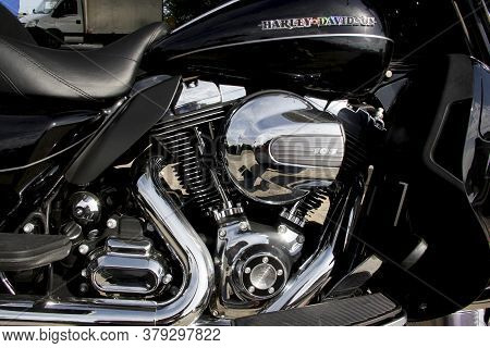 Salvador, Bahia / Brazil - April 8, 2014: Motorcycle Harley Davidson Cvc Ultra Limited, 1690 Cylintr