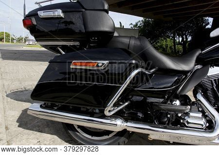 Salvador, Bahia / Brazil - April 8, 2014: Motorcycle Harley Davidson Cvc Ultra Limited, 1690 Cylintr