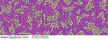 Turing Background, Organic Liquid Texture. Pattern With Fluid Ink Shapes, Yellow Pink Violet Color. 