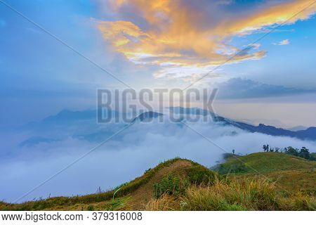 Landscape Of Phucheefah Mountain Forest Park In Chiang Rai Province Thailand.