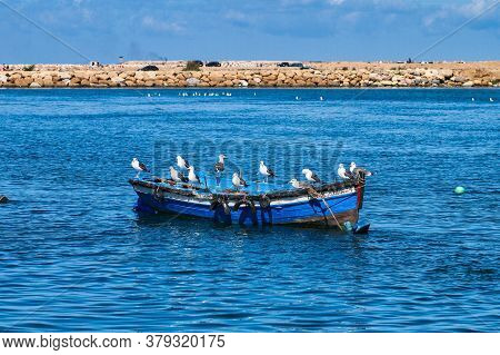 Rabat, Morocco - Oct 13, 2019: View Of The Harbour Of Rabat, Morocco Located In The River Bou Regreg