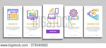 Front End Development Onboarding Mobile App Page Screen Vector. Front End It Sphere, Html And Css Co
