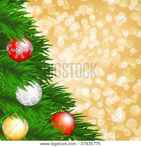 Weihnachtsbaum und Kugeln
