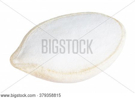 Pumpkin Seeds Isolated On White Background. Macro