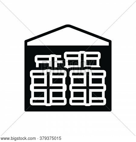 Black Solid Icon For Merchandise Business Trading Commerce Market Goods Cargo Warehouse Storeroom