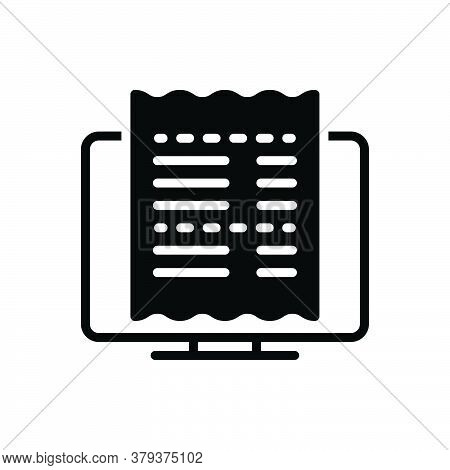 Black Solid Icon For Order-checkout Order Checkout Payment Machine List Check Receipt Electronic Cas