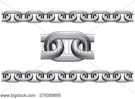 Realistic Metal Straight Tileable Chain Pattern Border