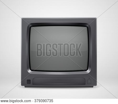 Retro Realistic Tv Set From 80s Or 90s