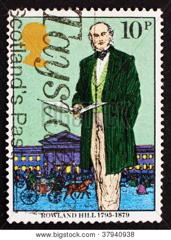 Postage stamp GB 1979 Sir Rowland Hill, originator of penny post