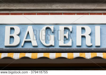 Bakery Sign Called Bageri In Danish Language, Denmark