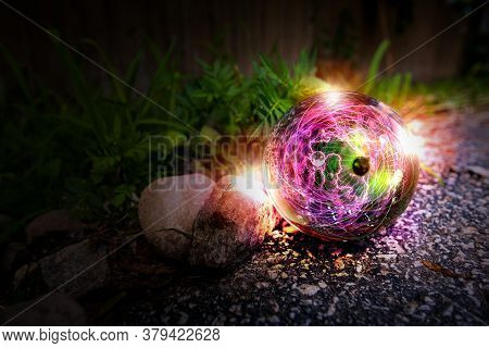 Magic Crystal Ball Atom In Nature For Summer Fantasy Imagery