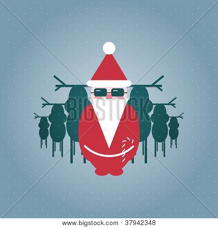 Santa und seine Rentiere Bande Abbildung