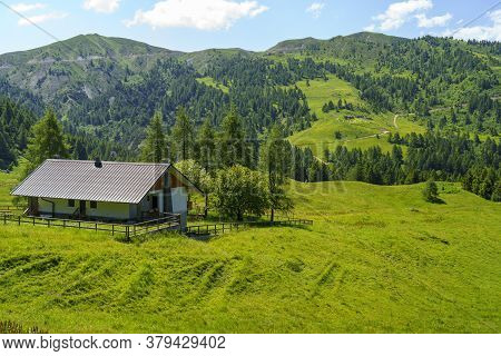 Mountain Landscape Along The Road To Crocedomini Pass, In The Brescia Province, Lombardy, Italy, At 