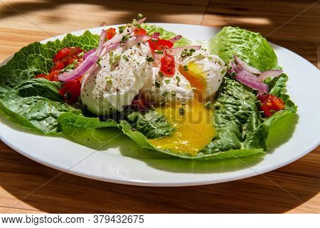 Poached Eggs Runny Yolk