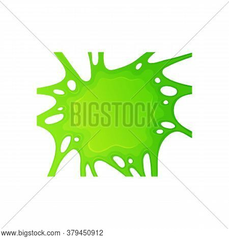 Green Realistic Slime Splatter With Gross Mucus Jelly Texture With Gum Like Stretch