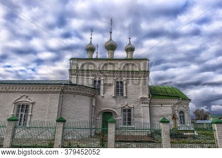 Russia, Tsivilsk 21,10,2017 Belfry With The Church Of John The Merciful In Tsivilsk, Chuvash Republi