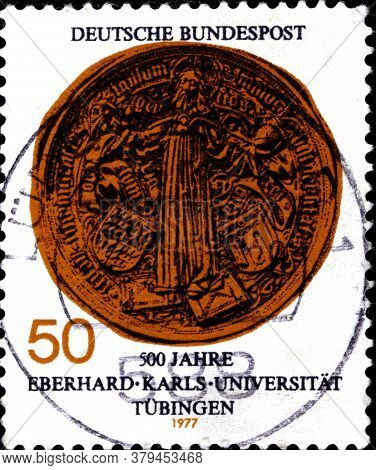 02 09 2020 Divnoe Stavropol Territory Russia The Germany Postage Stamp 1977 The 500th Anniversary Of