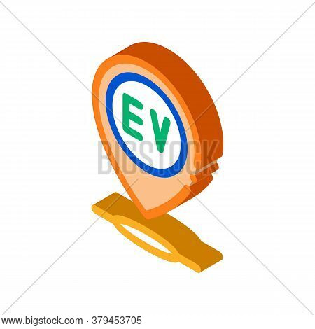 Electro Chard Station Gps Mark Icon Vector. Isometric Electro Chard Station Gps Mark Sign. Color Iso
