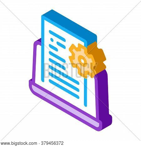 Front End Technical Tasks Icon Vector. Isometric Front End Technical Tasks Sign. Color Isolated Symb