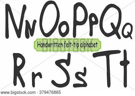 Handwritten Alphabet For Different Print Design. Latin Uppercase And Lowercase Hand-drawn Lettering.