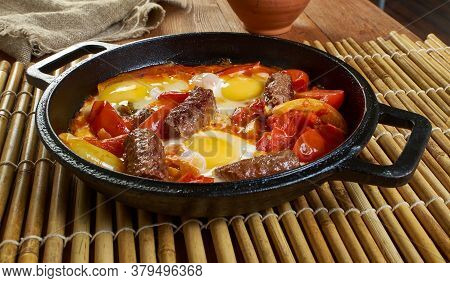 Middle Eastern Eggs With Merguez