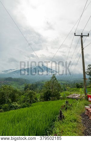 Jatiluwih, Bali Indonesia - April 22, 2013: View Of Jatiluwih Mountain Region Of Bali Island. The Pl