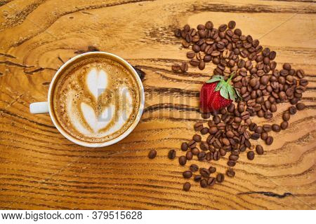 Healthy And Tasty Hot Coffie On Table
