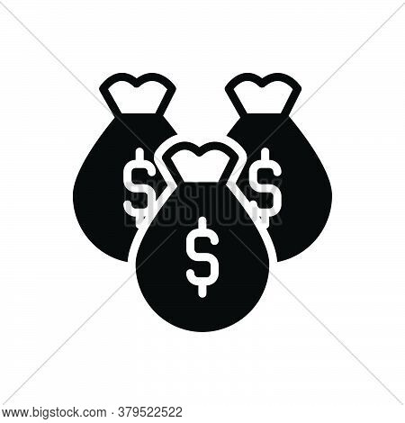 Black Solid Icon For Money-bag Money Bag Riches Piles Wealth Mammon Capital Cash Fund Investment Tre