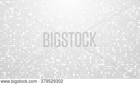 Dot White Gray Pattern Gradient Texture Background. Abstract  Technology Big Data Digital Background