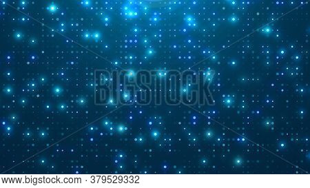 Dot  White Blue Pattern Screen Led Light Gradient Texture Background. Abstract  Technology Big Data 