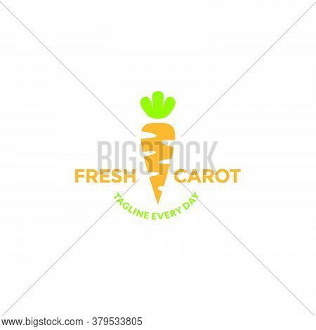 Simple Carrot Colorful For Vegetables Fresh And Eyes Health Logo Design