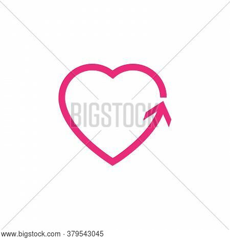 Heart Line Icons. Arrow Heart. Stock Vector Illustration Isolated On White Background