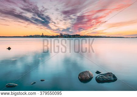 Helsinki, Finland. Suomenlinna Church In Fortress Of Suomenlinna Or Sveaborg And Partially Fortified
