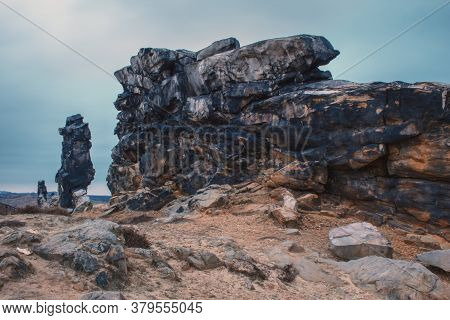 Teufelsmauer At Harz Mountains National Park In Germany