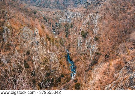 Wild Bodetal From Rosstrappe Viewpoint At Harz Mountains National Park In Germany