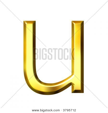 3D 金色字母 U