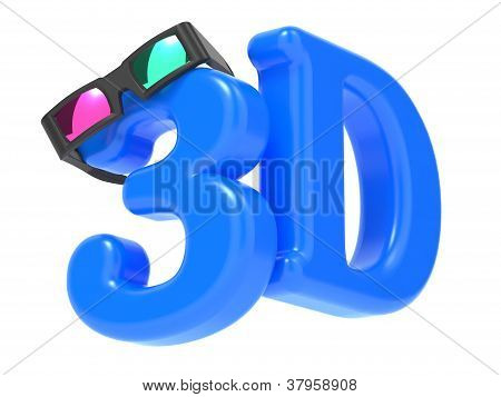 แก้ว anaglyph ด้วยตัวอักษรสีน้ำเงินมากกว่าสีขาว
