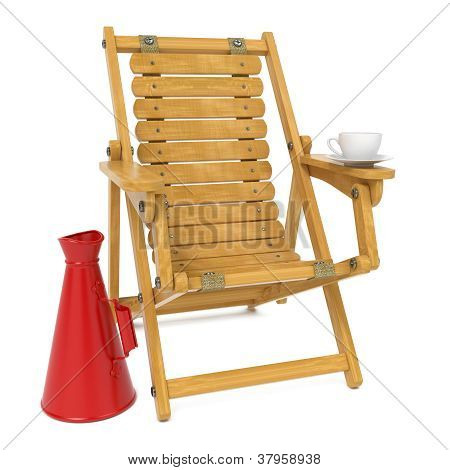 Director's Chair with Clap Board and Megaphone.