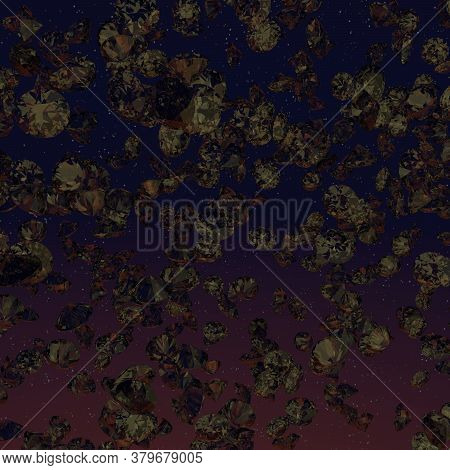 Diamond Rain, Falling Diamonds With Ideal Cut On Blue Background, 3d Rendering