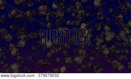 Diamond Rain, Falling Diamonds With Ideal Cut On Blue Background, 3d Rendering