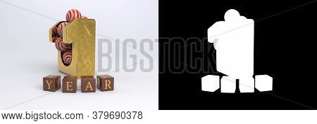 Number 1 (number One) Anniversary Celebration Design With Round Candies And The Inscription Years Fr