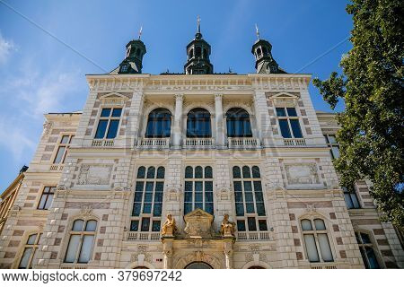 Colorful Neo-renaissance Building Of The Museum Of West Bohemia In The Center Of Plzen In Sunny Day.