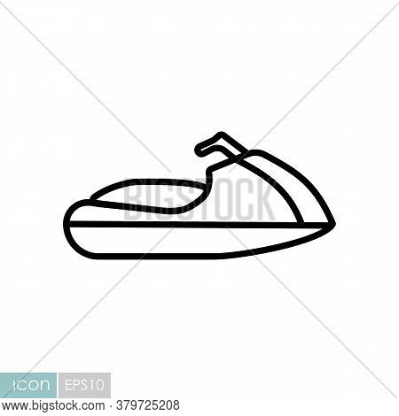 Jetski Water Sport Flat Vector Icon. Graph Symbol For Travel And Tourism Web Site And Apps Design, L
