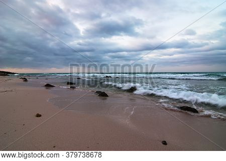 Unusual Colorful Sanset On The Socotra Island, Aden Gulf Coast, Yemen
