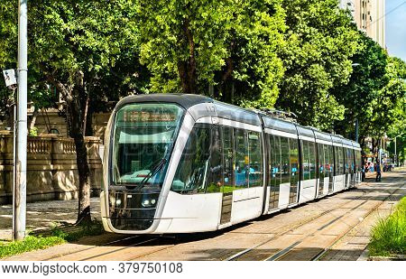 City Tram In Downtown Rio De Janeiro, Brazil